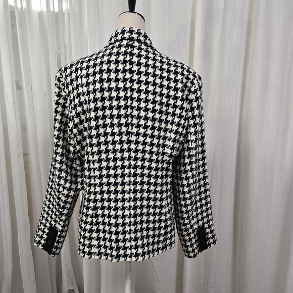 Coldwater Creek Classic Black & White Houndstooth Blazer‎ Lady Jacket Size 18 - Picture 3 of 10